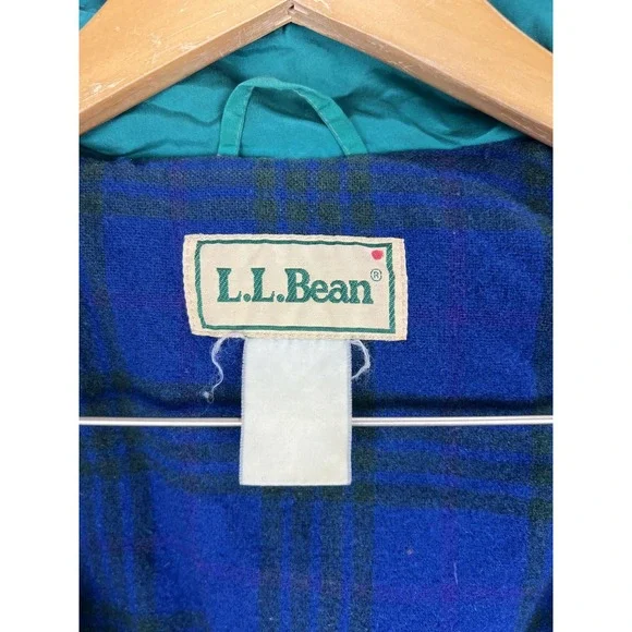 Vintage L.L.Bean Jacket Womens S Purple Hooded Mountain Parka Plaid Lined 90s - Picture 9 of 12
